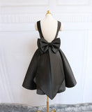 Cute A Line Satin Short Prom Dress With Bow, Homecoming Dress HD0158 - Tirdress