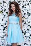 Cute A-line Blue Short  Prom Dress Tulle Homecoming Dress PG150