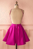 Cute Hot Pink Backless Short Homecoming Dress Party Dress PG141 - Tirdress