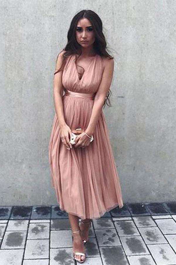 Cute V Neck Tulle Short Prom Dress Homecoming Dresses PG195 - Tirdress
