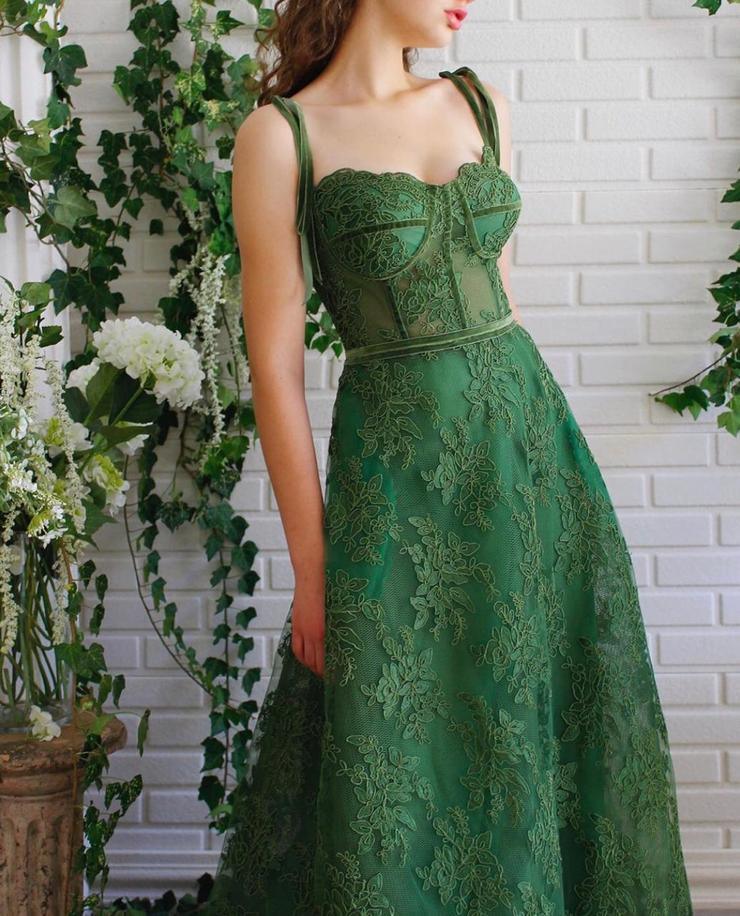 Dark Green Lace Prom Dresses Spaghetti Straps Neck A Line Formal Dress Tirdress Dark Green Lace Prom Dresses Spaghetti Straps Neck A Line Formal Dress Tirdress