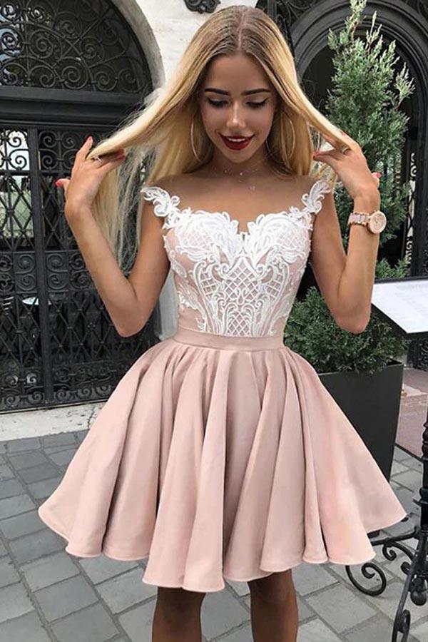 Dusty Pink Sleeveless Knee Length Short Party Dress Homecoming Dress Tirdress Dusty Pink Sleeveless Knee Length Short Party Dress Homecoming Dress Tirdress
