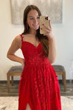 Elegant A Line Sweetheart Neck Tulle Lace Off Shoulder Long Prom Dress TP1039 - Tirdress