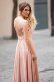 Elegant A-line Blush Pink Sleeveless Lace Prom/Evening Dresses PG492 - Tirdress