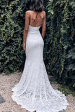 Elegant All Over Lace Mermaid Wedding Dresses Straps Bridal Gown TN260 - Tirdress