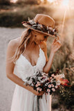 Elegant Long Tulle Halter Neckline Backless A-line Wedding Dresses TN289 - Tirdress