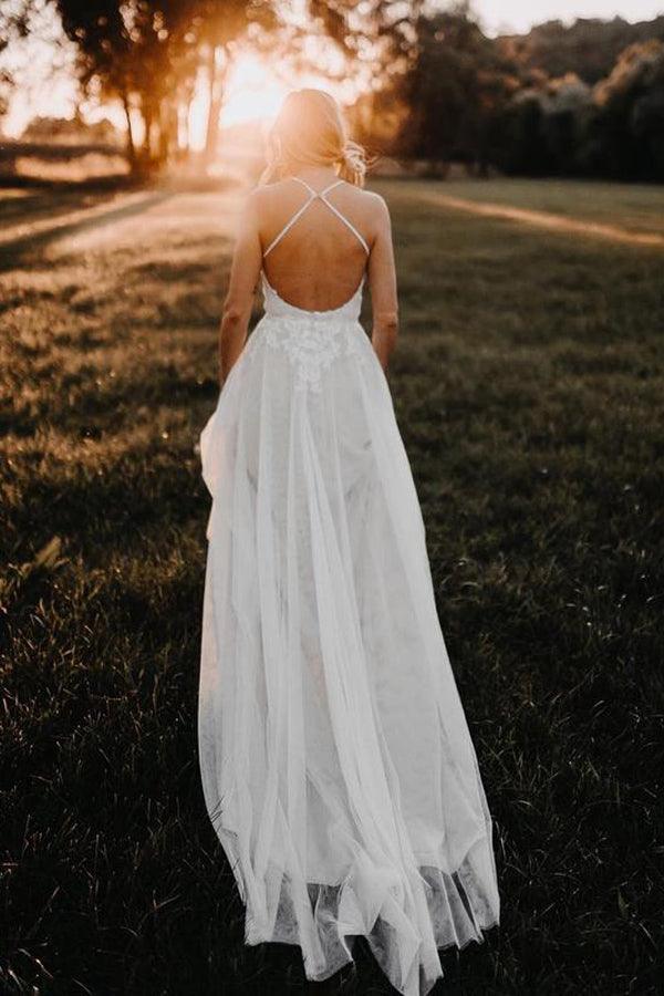 Elegant Tulle Halter Neckline Backless A-line Wedding Dress TN289 US10 / As Picture Elegant Tulle Halter Neckline Backless A-line Wedding Dress TN289 US10 / As Picture