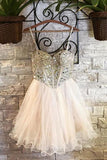 Elegant Organza Ruffles Homecoming Dresses Short Prom Dresses PG094