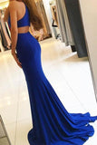 Elegant Royal Blue Mermaid Evening Dress Slit Prom Dress PG419 - Tirdress