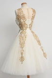 Elegant White Homecoming Dress Knee-Length With Lace TR0106 - Tirdress