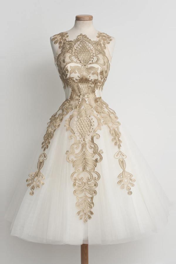 Elegant White Homecoming Dress Knee-Length With Lace Custom Size / As Picture Elegant White Homecoming Dress Knee-Length With Lace Custom Size / As Picture