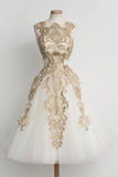 Elegant White Homecoming Dress Knee-Length With Lace TR0106