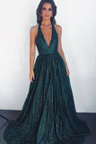 Emerald Green Long Prom Dress A-Line Simple Satin Evening Dress TP0993