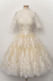 Fabulous Scalloped-Edge  Homecoming Dress With Lace Pearls TR0110