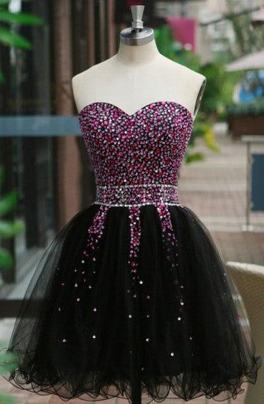 Fancy Sweetheart Lace-up Short Homecoming Dress With Beading TP0011 - Tirdress