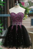 Fancy Sweetheart Lace-up Short Homecoming Dress With Beading TP0011
