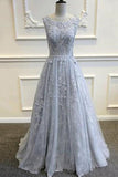 Fashion A-Line Floor Length Layers Tulle V Back Floral Prom Dresses TP0138 - Tirdress