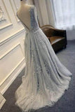 Fashion A-Line Floor Length Layers Tulle V Back Floral Prom Dresses TP0138 - Tirdress