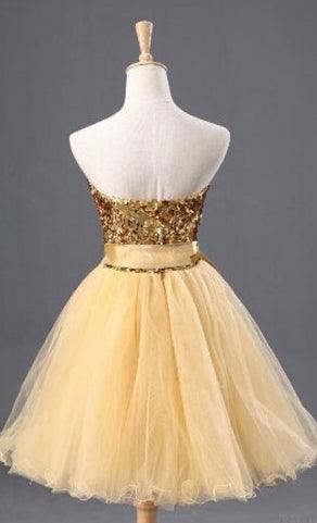 Fashion Gold Sequin Short Cute homecoming prom dresses TR0028 - Tirdress