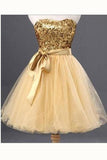 Fashion Gold Sequin Short Cute homecoming prom dresses TR0028