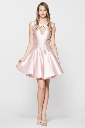 Fashion Satin Knee Length Homecoming Dress Short Prom Dress TR0206 - Tirdress