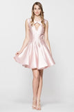 Fashion Satin Knee Length Homecoming Dress Short Prom Dress TR0206