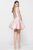 Fashion Satin Knee Length Homecoming Dress Short Prom Dress TR0206 - Tirdress