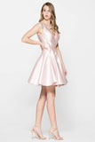 Fashion Satin Knee Length Homecoming Dress Short Prom Dress TR0206 - Tirdress