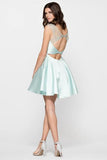 Fashion Satin Knee Length Homecoming Dress Short Prom Dress TR0207 - Tirdress