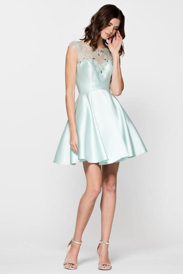 Fashion Satin Knee Length Homecoming Dress Short Prom Dress TR0207 - Tirdress