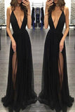 Fashion Sexy Deep V-Neck Halter Tie Back Side Slit Prom/Formal Dresses TP0141 - Tirdress