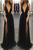 Fashion Sexy Deep V-Neck Halter Tie Back Side Slit Prom/Formal Dresses TP0141 - Tirdress