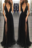 Fashion Sexy Deep V-Neck  Halter Tie Back Side Slit Prom/Formal Dresses TP0141