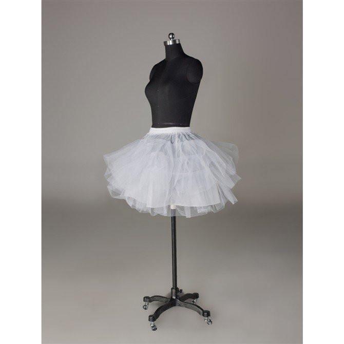 short wedding dress with petticoat Midi Tea Length Retro 1950s Ivory and White Short Tulle Petticoat PT1007 Size 10 / White