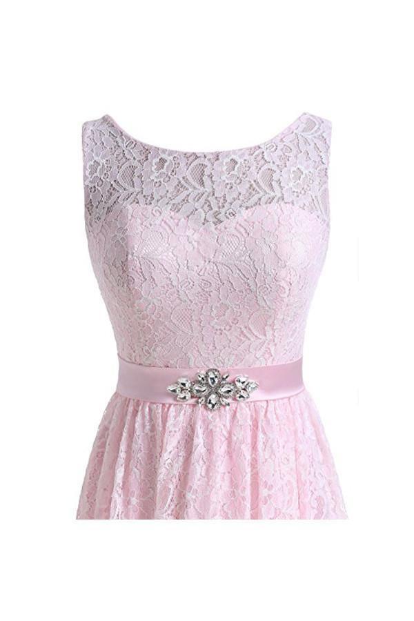 Flesh Pink Lace Short Homecoming Dresses Prom Dresses PG053 - Tirdress