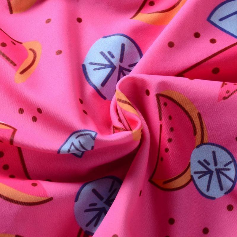 One Piece Halter Swimsuit Stretch Cartoon Kids Swimwear B019 - Tirdress