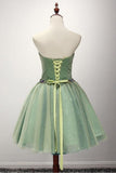Green Ball-gown Sweetheart Short Tulle Homecoming Dress With Beading PG140 - Tirdress