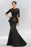 Half Sleeves Appliques Sequins Long Prom Dresses Evening Dresses PG328 - Tirdress