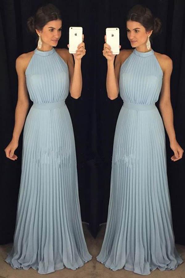 Halter Gorgeous High Neck Long Floor-Length Prom Dresses PG463 - Tirdress