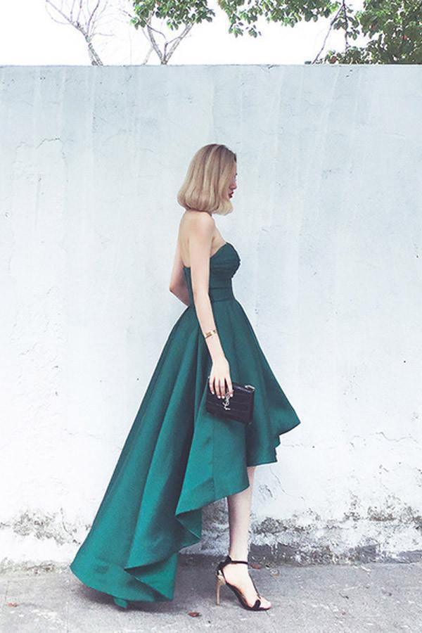 High Low Sweet Heart Satin Fashion Homcoming Dresses Prom dresses PG106 - Tirdress