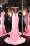 A-line Sheath Satin Pink Long Prom Dress Evening Dress PG297 - Tirdress