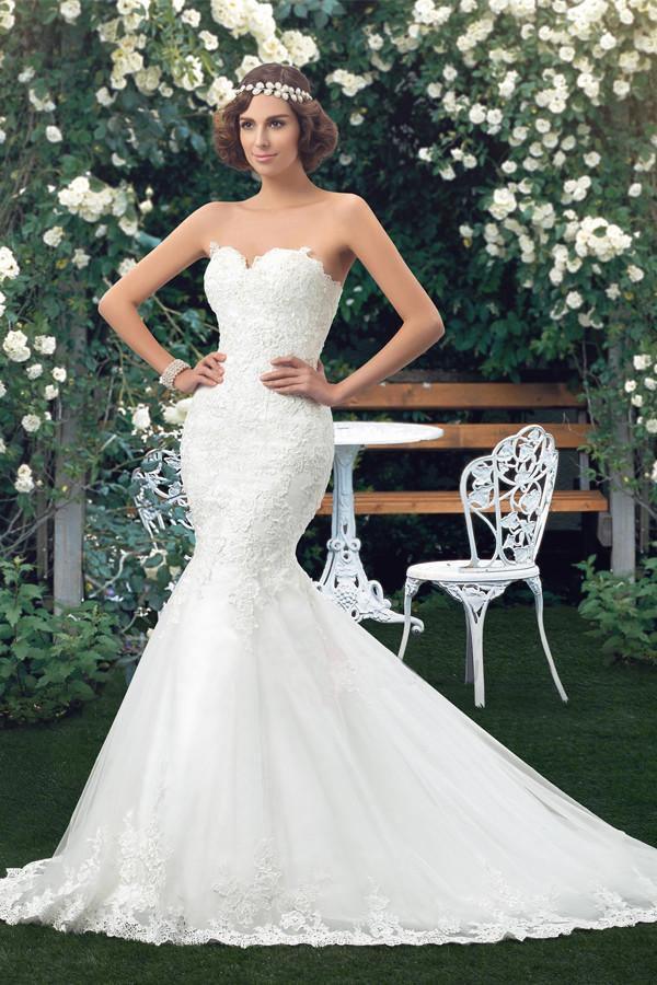 High Quality Mermaid Sweetheart Lace Appliques Wedding Dress Custom Size / As Picture High Quality Mermaid Sweetheart Lace Appliques Wedding Dress Custom Size / As Picture