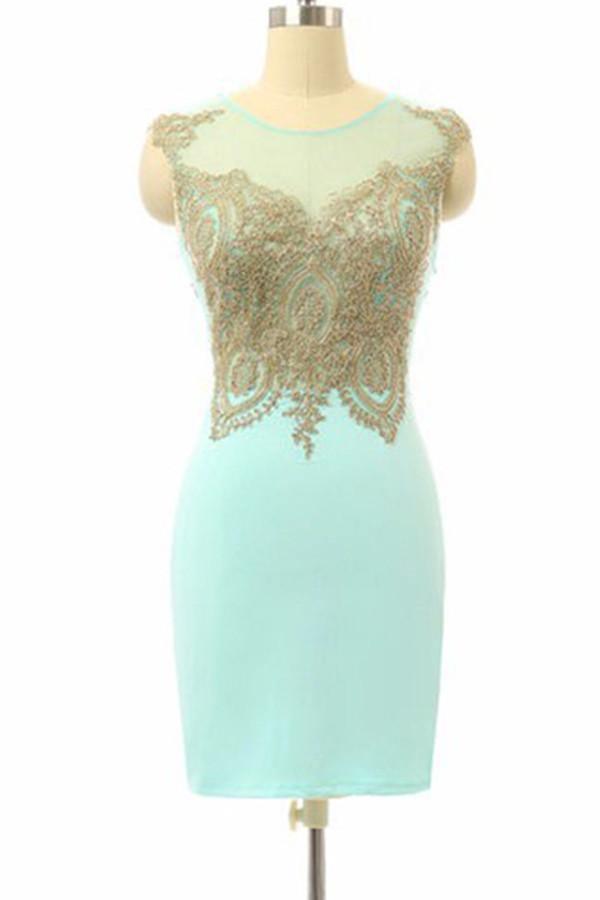 High Quality Sleeveless Short Sheath Mint Homecoming Dress TR0067 - Tirdress