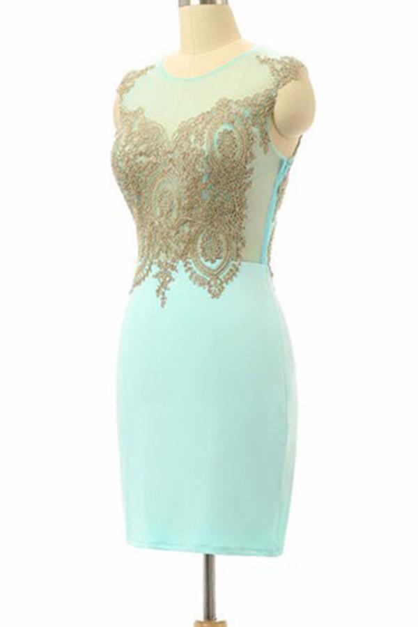 High Quality Sleeveless Short Sheath Mint Homecoming Dress TR0067 - Tirdress