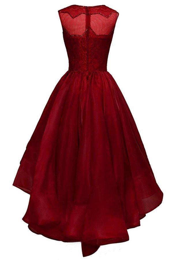High-low Organza Beading Prom Dresses Evening Gowns Party Dresses PG303 - Tirdress