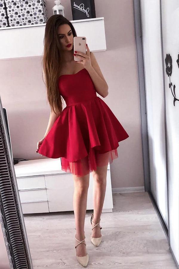 Sweetheart Pink Mini Homecoming Dresses Simple Short Prom Dress HD0145 Tirdress
