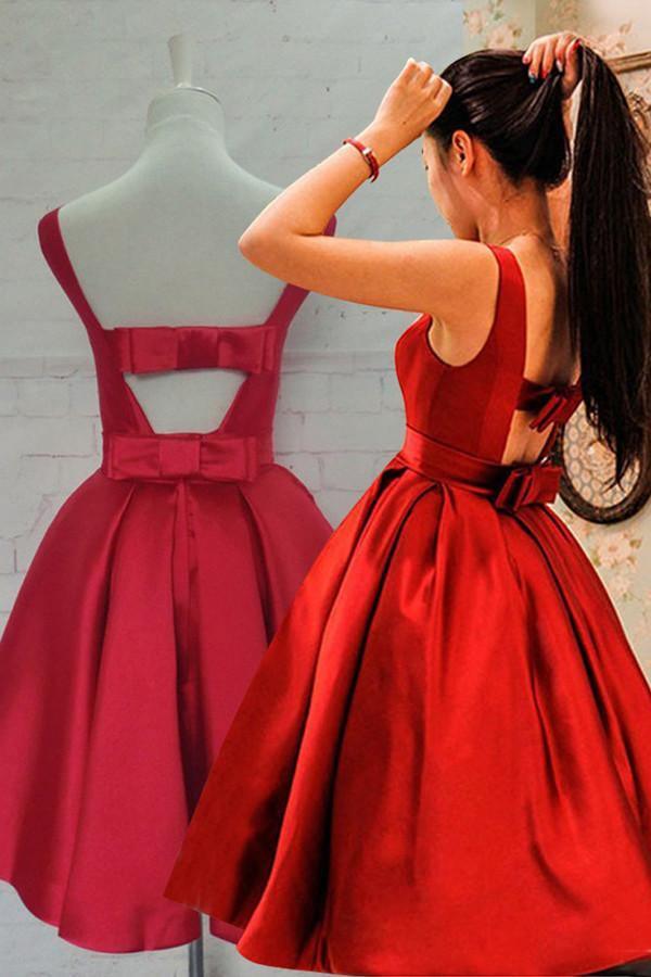Red knee length dress new arrivals