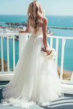 Ivory Tulle Destination Sweetheart Spaghetti Strap Wedding Dress WD082 - Tirdress