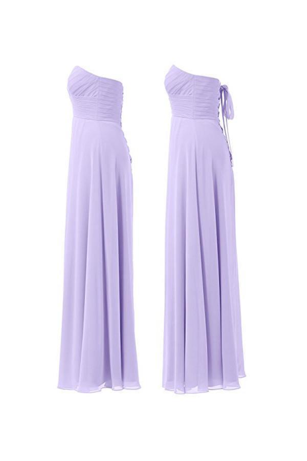 Lilac Chiffon Bridesmaid Dress Floor Length Prom Evening Gown US10 / Custom Color Lilac Chiffon Bridesmaid Dress Floor Length Prom Evening Gown US10 / Custom Color