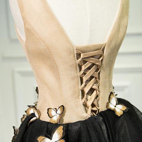 A Line V Neck Homecoming Dresses, Sleeveless With Butterfly HD0060 US2 / As Picture A Line V Neck Homecoming Dresses, Sleeveless With Butterfly HD0060 US2 / As Picture